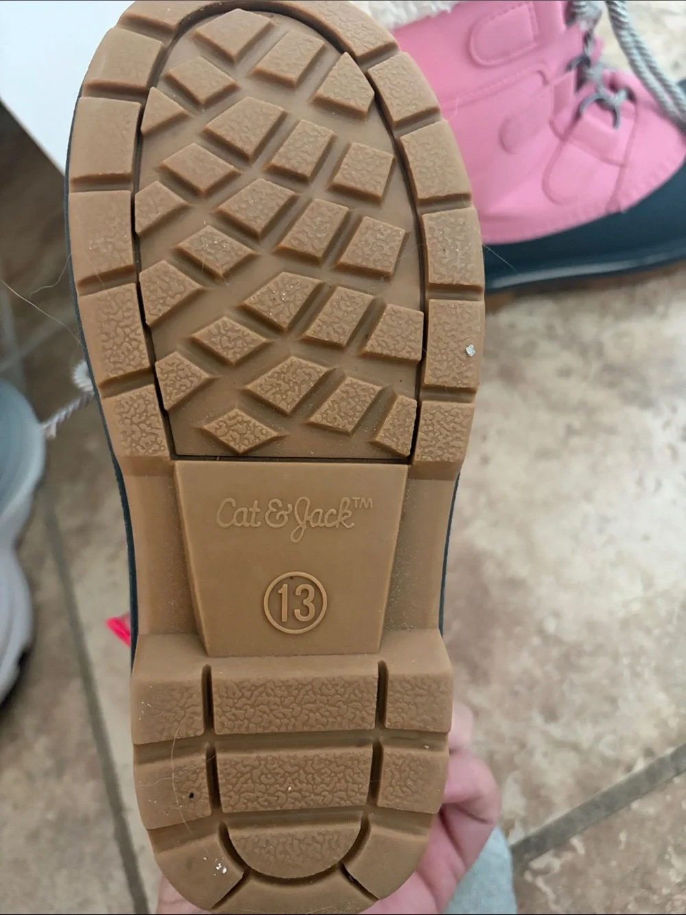 Cat & Jack Pink and Black Kids Snow Boots